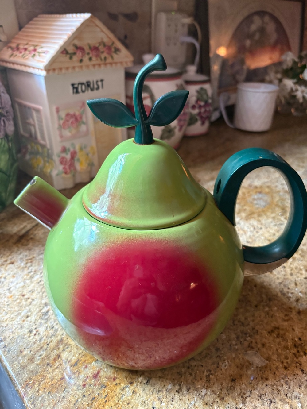 Vintage Green Apple Tea Kettle